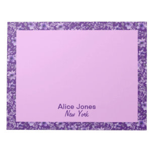 Cute lavender pattern watercolor flower  purple notepad