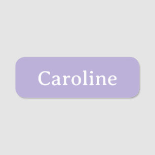 Cute Lavender Typography Modern Name Personalised Name Tag