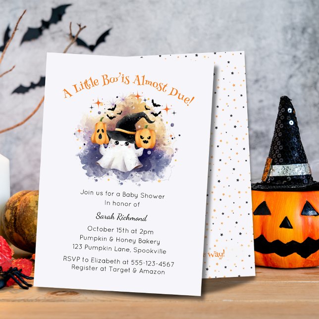 Cute  lavender Watercolor Ghost Baby Shower Invitation (Creator Uploaded)