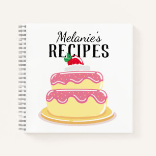 Cute Layer Cake Personalised Recipe Notebook