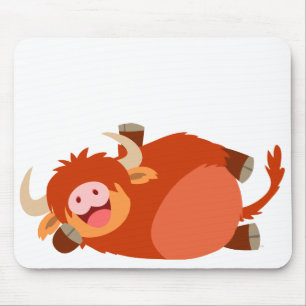Cute  Lazy Cartoon Highland Cow Mousepad