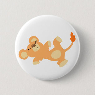 Cute Lazy Cartoon Lioness 6 Cm Round Badge