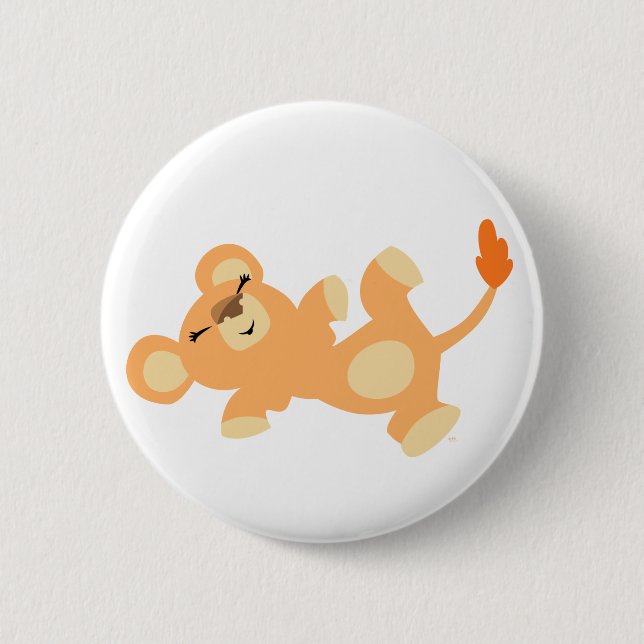 Cute Lazy Cartoon Lioness 6 Cm Round Badge (Front)