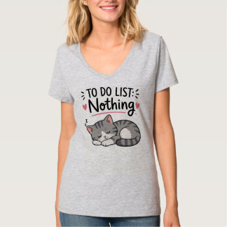 Cute Lazy Cat Shirt – TO DO LIST: NOTHING Tee