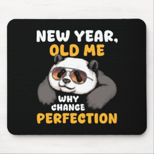 Cute Lazy Panda New Year Old Me 2026 Funny Sarcast Mouse Mat