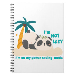 Cute lazy panda notebook