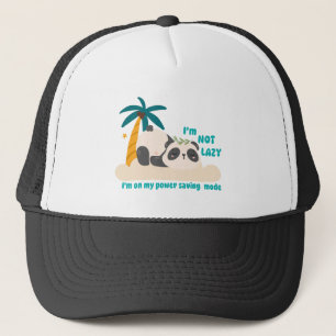 Cute lazy panda trucker hat