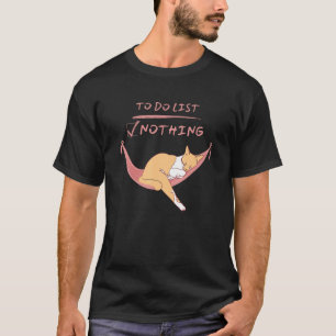 Cute Lazy Sleeping Kitty Cat Sleeping On A Hammock T-Shirt