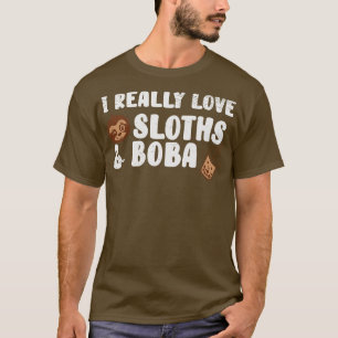 Cute Lazy Sloth Boba Tea Sweet Bubble Tea T-Shirt