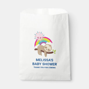 Cute Lazy Sloth with Sun & Rainbow Baby Shower Favour Bags