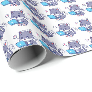 cute lazy student - maybe tomorrow i will study wrapping paper