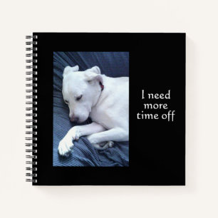 Cute Lazy White Dog Back to School and Work Funny Notebook