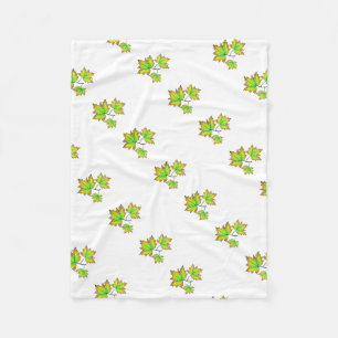 Cute leaf pattern green yellow red Maple Leaves Fleece Blanket