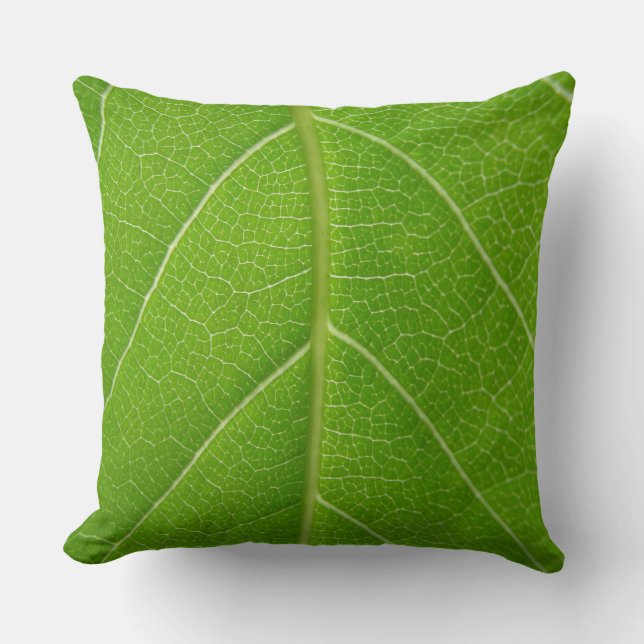 Cute Leafy Greens Close up of Green Leaf Cushion (Front)