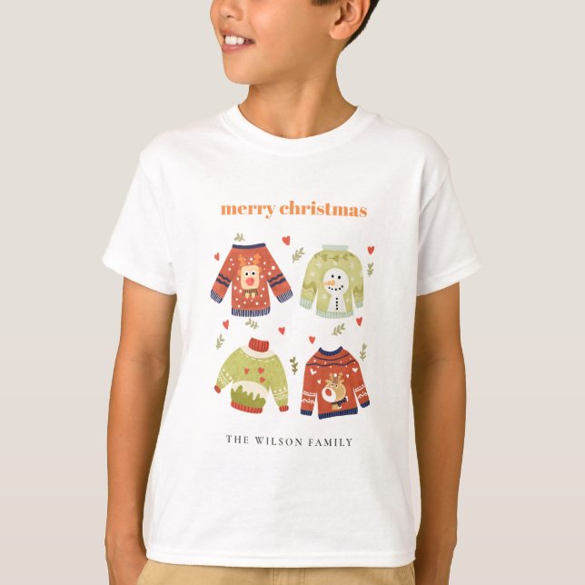 Cute Leafy Red Green Ugly Sweater Christmas Winter (Front)