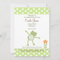 Cute Leapfrog Baby Shower Invitations 5 x 7 size