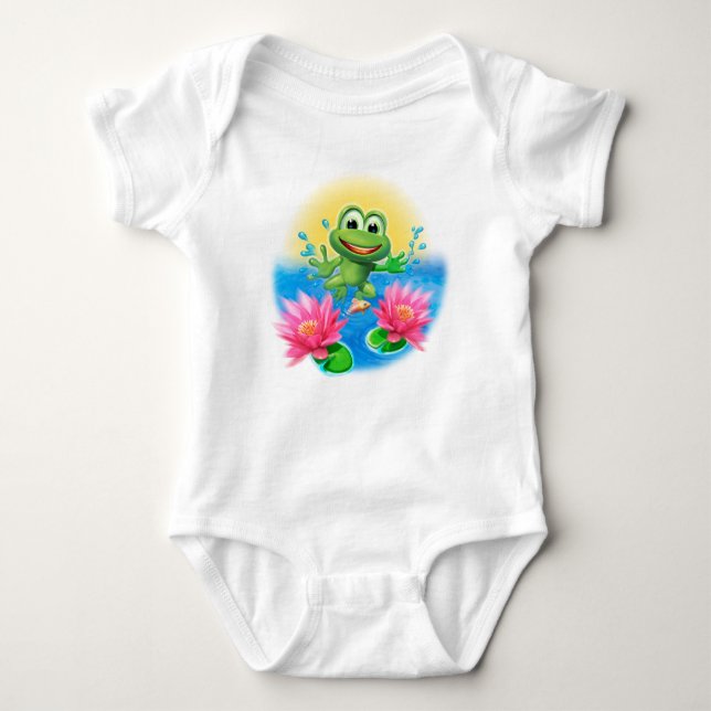 Cute Leapfrog bodysuit birthday personalised (Front)