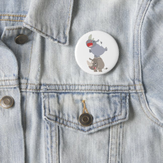 Cute Leapfrog Cartoon Rhinos 6 Cm Round Badge