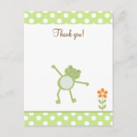 Cute Leapfrog Leap Froggy Thank you flat card