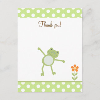 Cute Leapfrog Leap Froggy Thank you flat card
