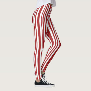 CUTE! Leggings - Red & White Stripes Candy Cane