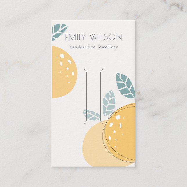 Cute Lemon Abstract Fruity Bold Hair Clip Display Business Card (Front)