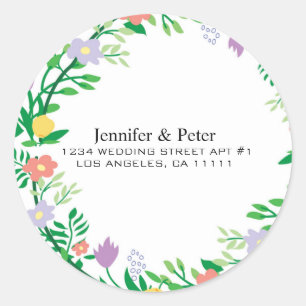CUTE LEMON AND FLOWERS FLORAL DECOUPAGE CLASSIC ROUND STICKER
