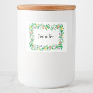 CUTE LEMON AND FLOWERS FLORAL DECOUPAGE FOOD LABEL