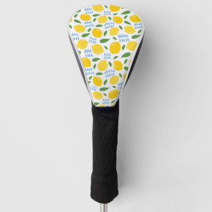 Cute lemon and green leaves pattern golf head cover