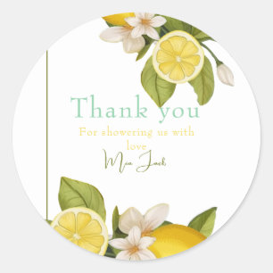 cute lemon  Baby shower  Classic Round Sticker