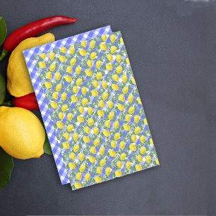 Cute lemon blue Buffalo Plaid