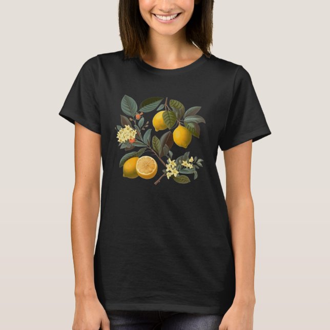 Cute Lemon Botanical Gardening summertime vintage  T-Shirt (Front)