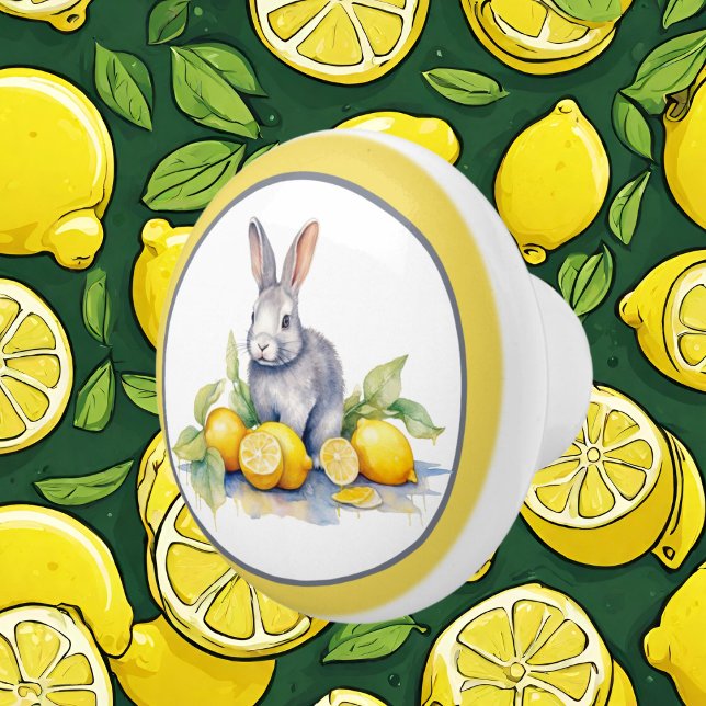 Cute lemon bunny lovers kitchen  ceramic knob (Creator Uploaded)