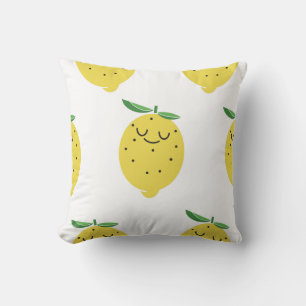 Cute Lemon Cartoon: Seamless Vintage Cushion