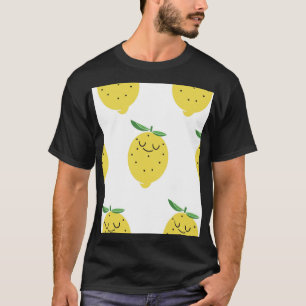 Cute Lemon Cartoon: Seamless Vintage T-Shirt