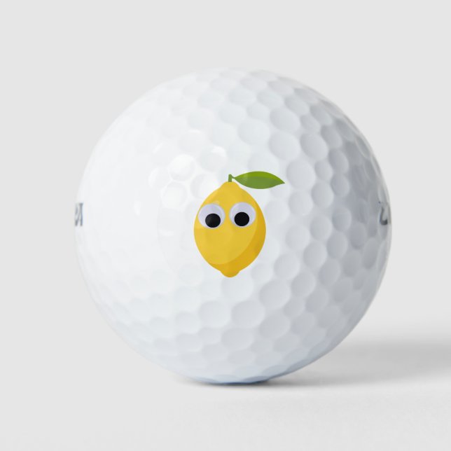 Cute Lemon Character with Googly Eyes  Golf Balls (Front)