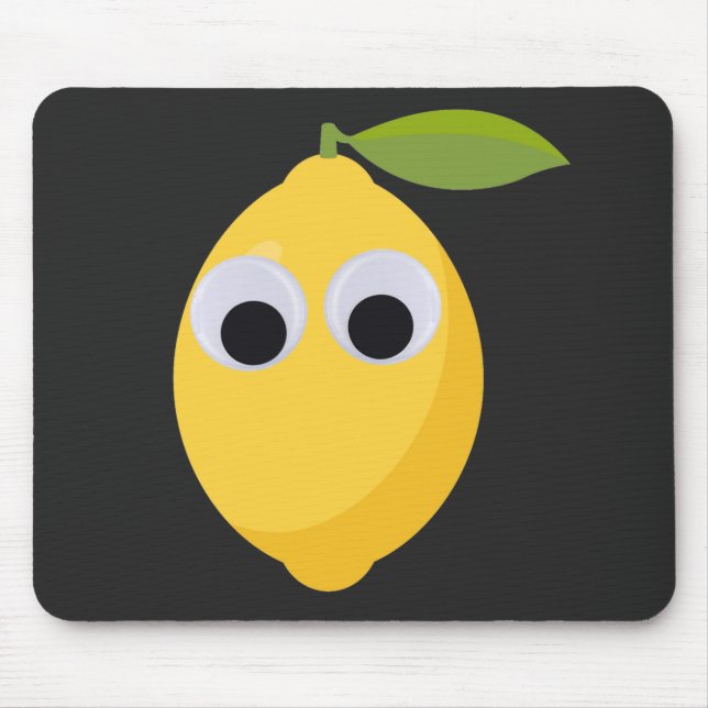 Cute Lemon Character with Googly Eyes  Mouse Mat (Front)