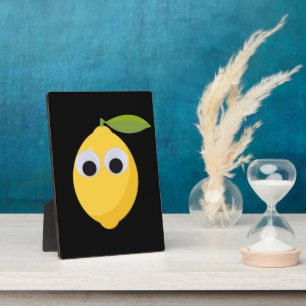 Cute Lemon Character with Googly Eyes Plaque