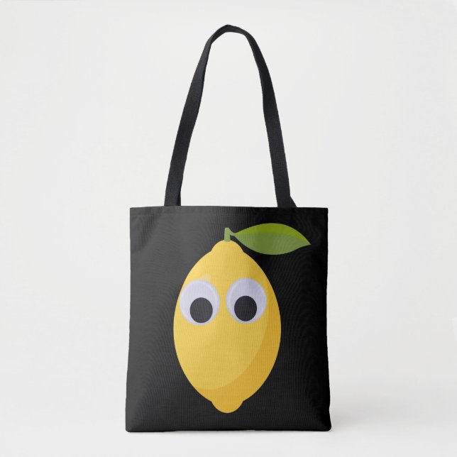 Cute Lemon Character with Googly Eyes  Tote Bag (Front)