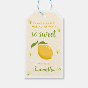 Cute Lemon Citrus 1st Birthday Gift Tags