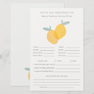Cute Lemon Citrus Baby Shower Advice Prediction