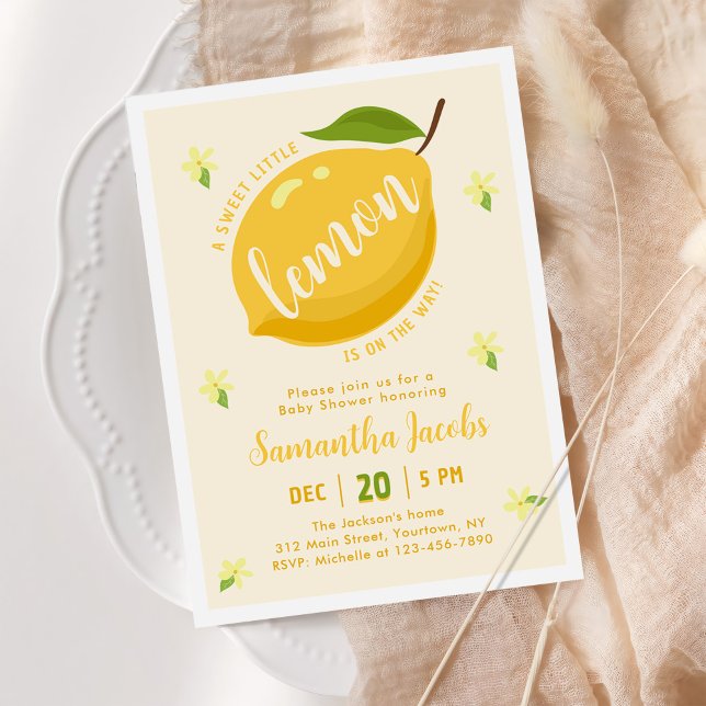 Cute Lemon Citrus Baby Shower Invitation (Creator Uploaded)