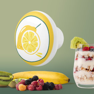 cute lemon fruit kitchen decor ceramic knob