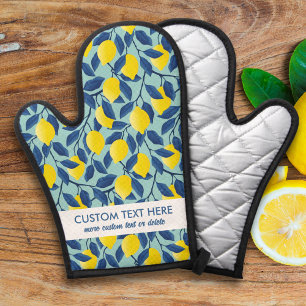 Cute Lemon Fruit Pattern Add Your Custom Text Oven Mitt