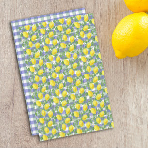 Cute lemon green blue Buffalo Plaid