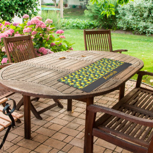 Cute lemon green yellow pattern name grey  desk mat