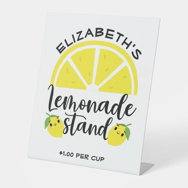 Cute Lemon Lemonade Stand Garden Flag Pedestal Sign (Front)