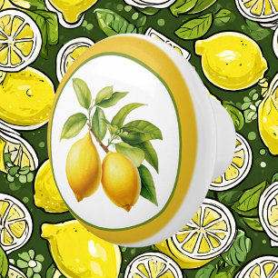 Cute lemon lovers kitchen ceramic knob
