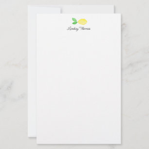 Cute Lemon Personalised Stationery Paper