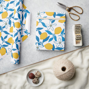 Cute Lemon Sketch Hand Drawn Wrapping Paper Roll